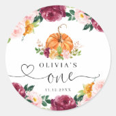 ブルゴーニュ秋フローラリトルカボチャ1歳 ラウンドシール (正面)