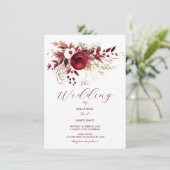 ブルゴーニュ秋フローラリーフ結婚式招待状 招待状 (スタンド正面)