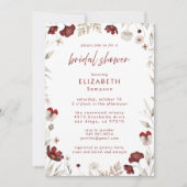 ブルゴーニュ秋フローラ植物学ブライダルシャワー 招待状 (正面)