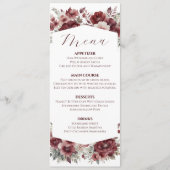 ブルゴーニュ秋フローラ水彩結婚のメニュー メニュー (正面)