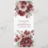 ブルゴーニュ秋フローラ水彩結婚のメニュー メニュー (裏面)