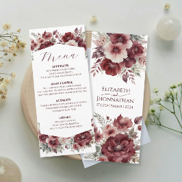 ブルゴーニュ秋フローラ水彩結婚のメニュー メニュー