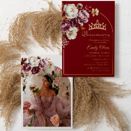 ブルゴーニュ秋フローラ秋キンセアニェラ実在撮影 箔招待状