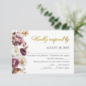 ブルゴーニュ秋フローラ秋キンセアニェラRSVPカード 出欠カード (スタンド正面)