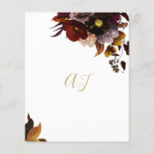 ブルゴーニュ秋フローラ素朴なBUDGET結婚式の招待 (裏面)