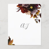 ブルゴーニュ秋フローラ素朴なBUDGET結婚式の招待 (裏面)