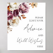 ブルゴーニュ秋ブライダルシャワーアドバイスとウェルウィッシュ ポスター (正面)