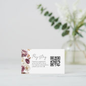 ブルゴーニュ秋ブライダルシャワーギフトレジストリQRカード エンクロージャーカード (スタンド正面)