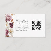 ブルゴーニュ秋ブライダルシャワーギフトレジストリQRカード エンクロージャーカード (正面)