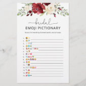 ブルゴーニュ秋ブライダルシャワー絵文字ゲーム (正面)