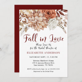 ブルゴーニュ秋ボホフローラブライダルシャワー招待 招待状