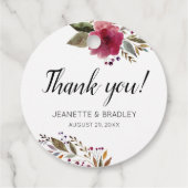 ブルゴーニュ秋水彩花結婚の感謝 フェイバータグ (裏面)