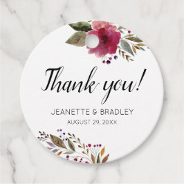 ブルゴーニュ秋水彩花結婚の感謝 フェイバータグ