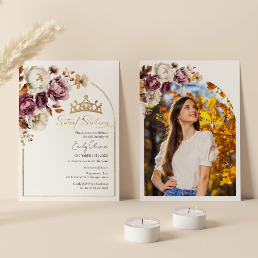 ブルゴーニュ秋秋フローラスウィート16写真 招待状