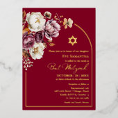 ブルゴーニュ秋秋フローラバルミツワー撮実在影 箔招待状 (正面)