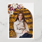 ブルゴーニュ秋秋フローラバルミツワー撮実在影 箔招待状 (裏面)