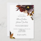 ブルゴーニュ秋秋フローラ素朴結婚性 招待状 (正面)