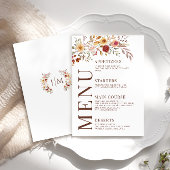 ブルゴーニュ秋秋フローラ結婚のメニューカード エンクロージャーカード