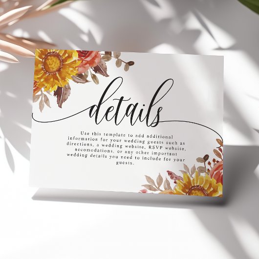 ブルゴーニュ秋秋フローラ結婚ズ詳細 エンクロージャーカード