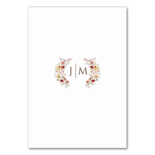 ブルゴーニュ秋秋結婚フローラのテーブル番号 テーブルナンバー (裏面)