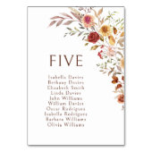 ブルゴーニュ秋秋結婚フローラのテーブル番号 テーブルナンバー (正面)