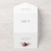 ブルゴーニュ秋素朴フローラ結婚ズ詳細RSVP オールインワン招待状 (外側)