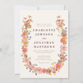 ブルゴーニュ秋結婚フローラ 招待状 (正面)