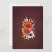 ブルゴーニュ秋花エレガント花台本90誕生日 招待状 (裏面)