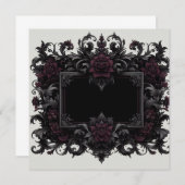 ブルゴーニュ空白のブラックカードテンプレート招待状 招待状 (正面/裏面)