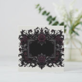 ブルゴーニュ空白のブラックカードテンプレート招待状 招待状 (スタンド正面)