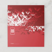 ブルゴーニュ竹葉のダブル中国のシ結婚ス プレイスカード (外部開封)