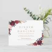 ブルゴーニュ素朴なボホフローラ結婚披露宴 エンクロージャーカード (スタンド正面)