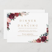 ブルゴーニュ素朴なボホフローラ結婚披露宴 エンクロージャーカード (正面/裏面)