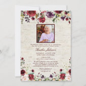 ブルゴーニュ素朴ウォーター色フローラ樺の木メモリアル 招待状 (正面)