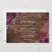 ブルゴーニュ素朴スパークルドレスバラキンセアニェラ 招待状 (正面)