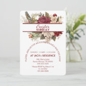 ブルゴーニュ素朴バラパステルフローライースターサンデー 招待状 (スタンド正面)