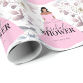 ブルゴーニュ素朴フラワーイラストレーションブライダルシャワー ラッピングペーパー (ロールコーナー)