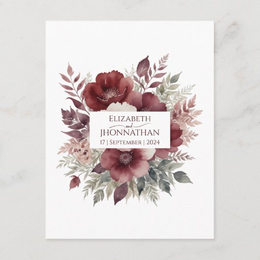 ブルゴーニュ素朴フローラウォーター結婚カラーの詳細 エンクロージャーカード (裏面)