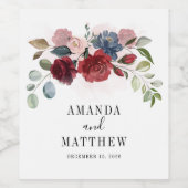 ブルゴーニュ素朴フローラカスタムウェディング ワインラベル (シングルラベル)