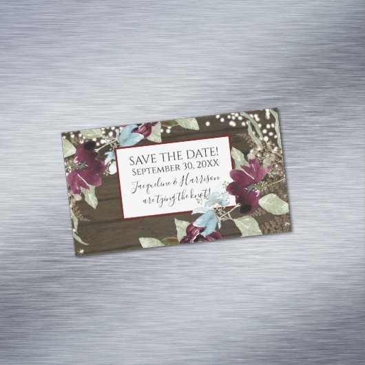 ブルゴーニュ素朴フローラネイビー赤面保存日 マグネット名刺 (インサイチュ)