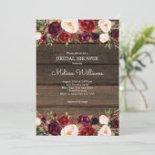ブルゴーニュ素朴フローラバーンウッドブライダルシャワー 招待状 (スタンド正面)