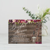 ブルゴーニュ素朴フローラワインバレルブライダルシャワー 招待状 (スタンド正面)