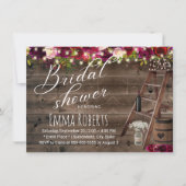 ブルゴーニュ素朴フローラワインバレルブライダルシャワー 招待状 (正面)