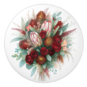 ブルゴーニュ素朴フローラ植物花束芸術的 セラミックノブ (正面)