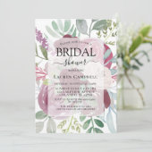 ブルゴーニュ素朴フローラ水彩ブライダルシャワー 招待状 (スタンド正面)