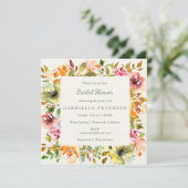 ブルゴーニュ素朴フローラ水彩ブライダルシャワー 招待状 (スタンド正面)
