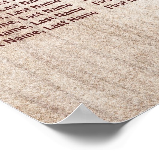 ブルゴーニュ素朴フローラ結婚ウッドの座席表 ポスター (角)