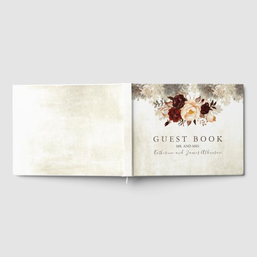 ブルゴーニュ素朴フローラ結婚ズ ゲストブック (全面)