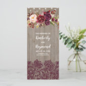 ブルゴーニュ素朴フローラ結婚式 プログラム (スタンド正面)