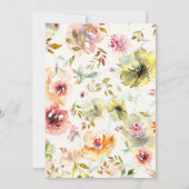 ブルゴーニュ素朴ボタニカルウォーター結婚カラー 招待状 (裏面)